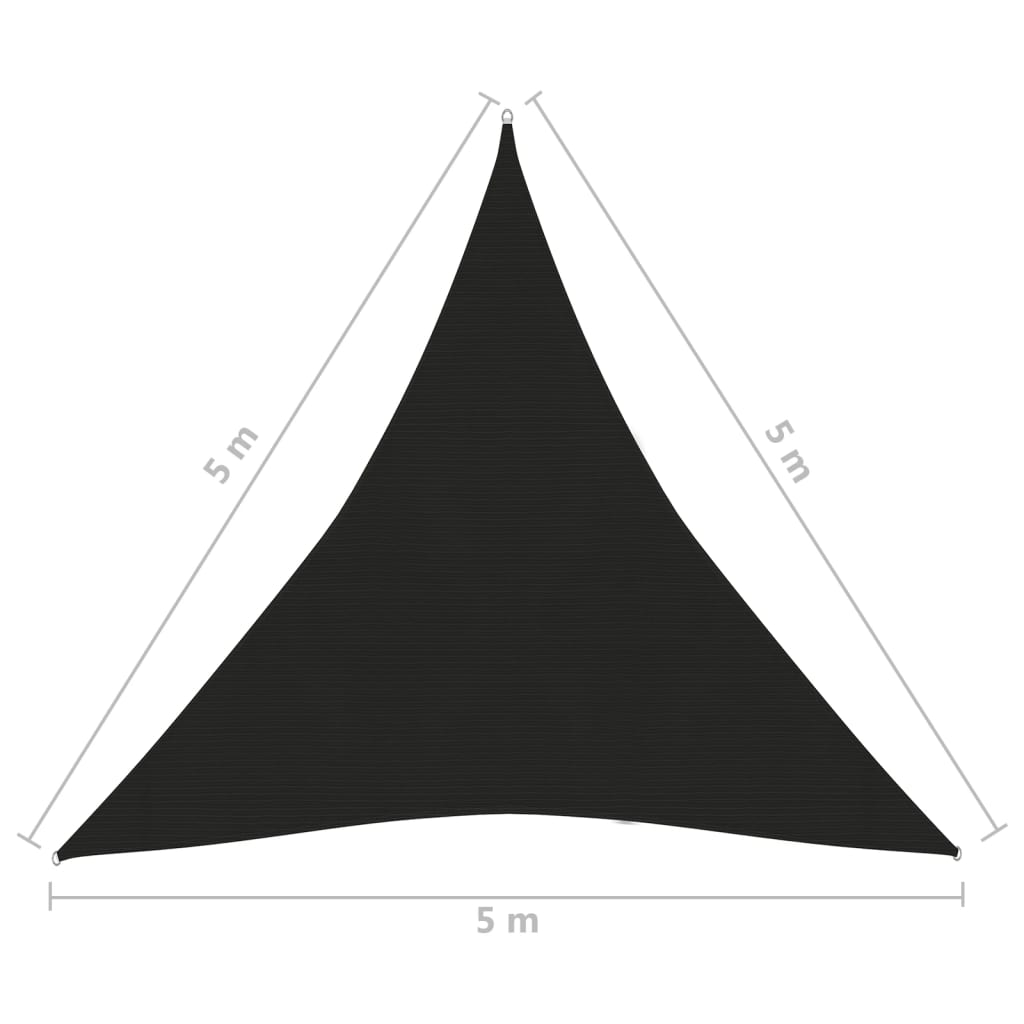 vidaXL Pânză parasolar, negru, 5x5x5 m, HDPE, 160 g/m²