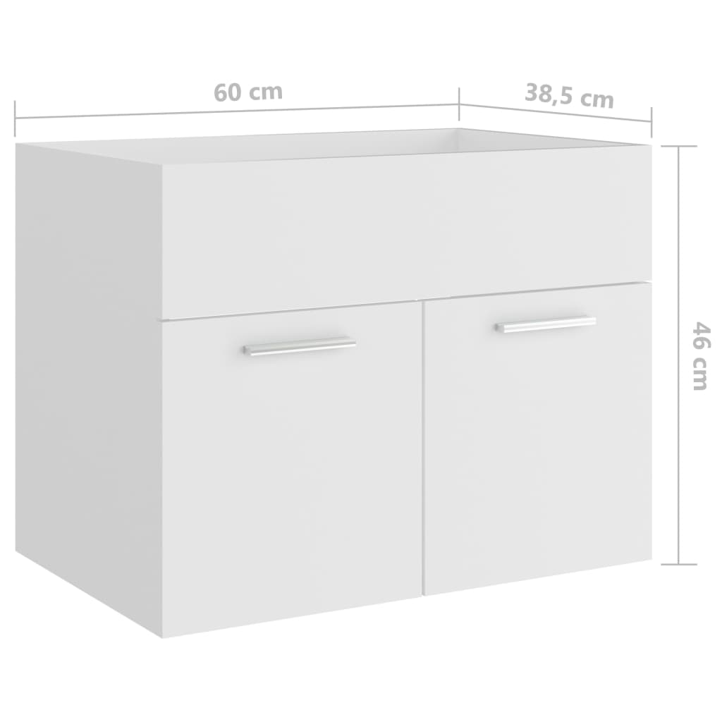 vidaXL Dulap pentru chiuvetă, alb, 60x38,5x46 cm, PAL