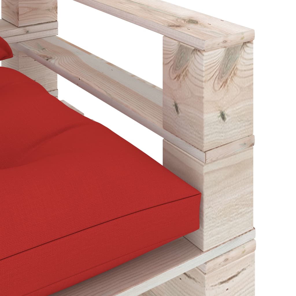 vidaXL Canapea de grădină din paleți cu perne roșii, lemn de pin