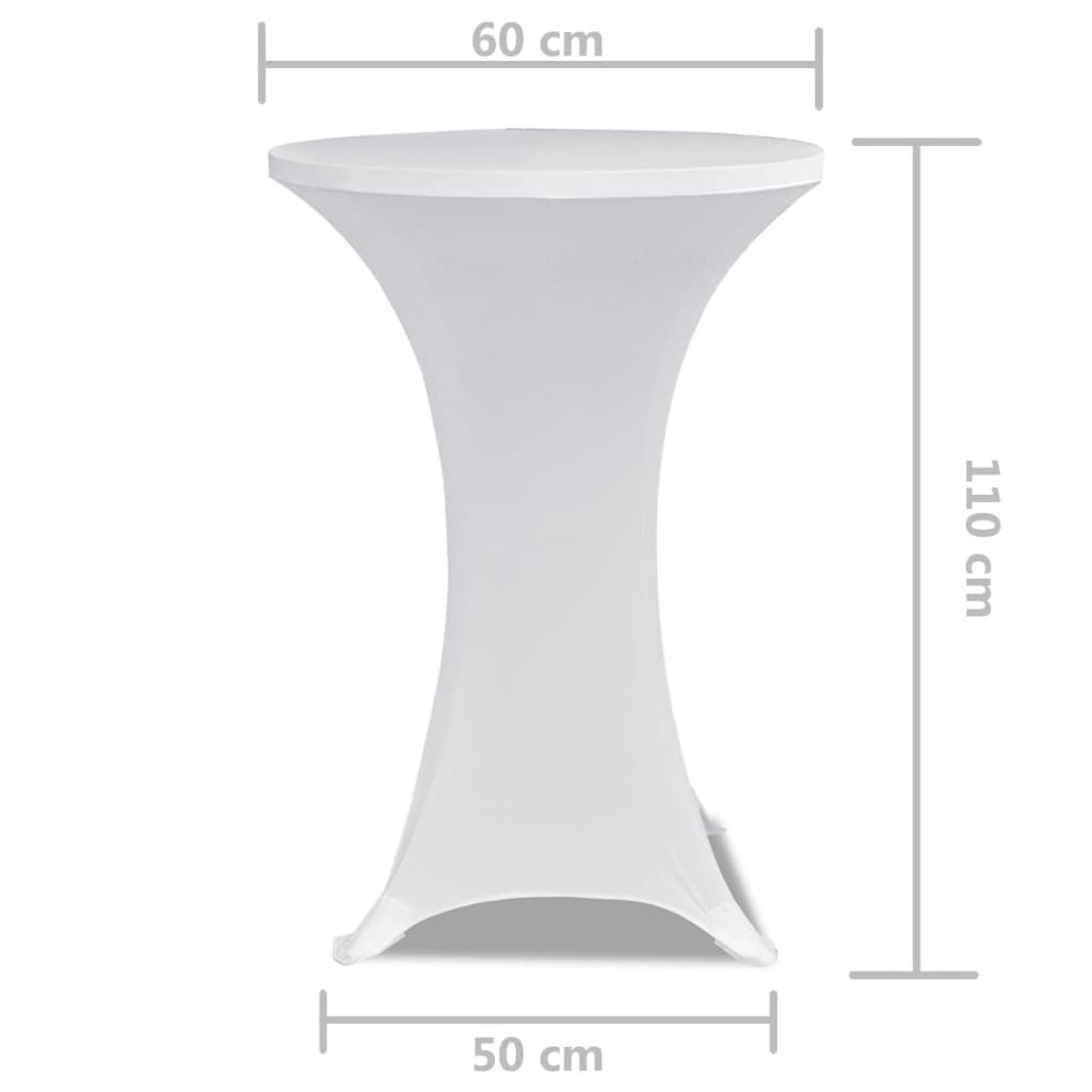 vidaXL Husă de masă cu picior Ø60 cm, 2 buc., alb, elastic