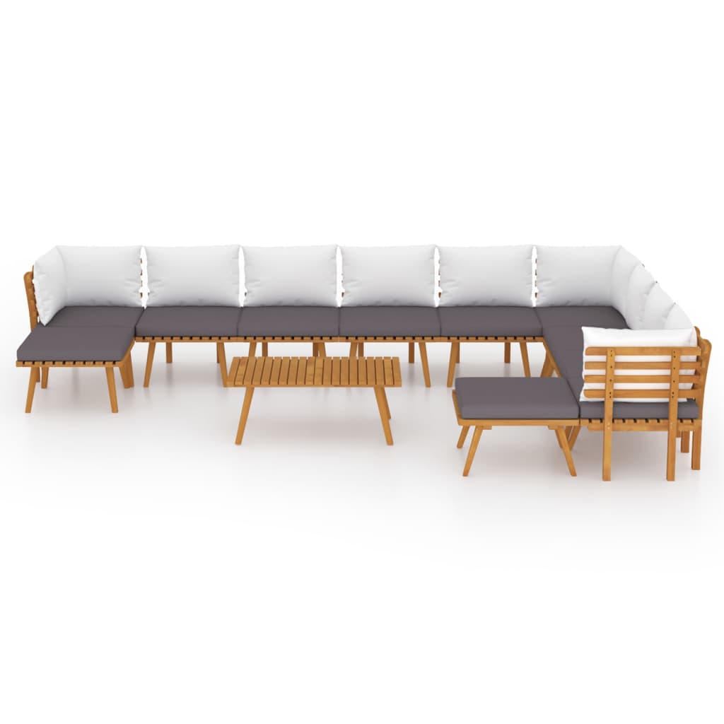 vidaXL Set mobilier de grădină cu perne, 12 piese, lemn masiv acacia