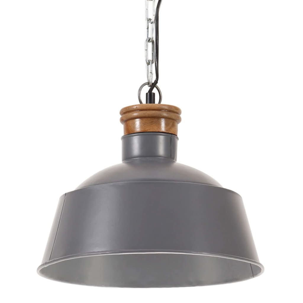 vidaXL Lampă suspendată industrială, gri, 32 cm, E27