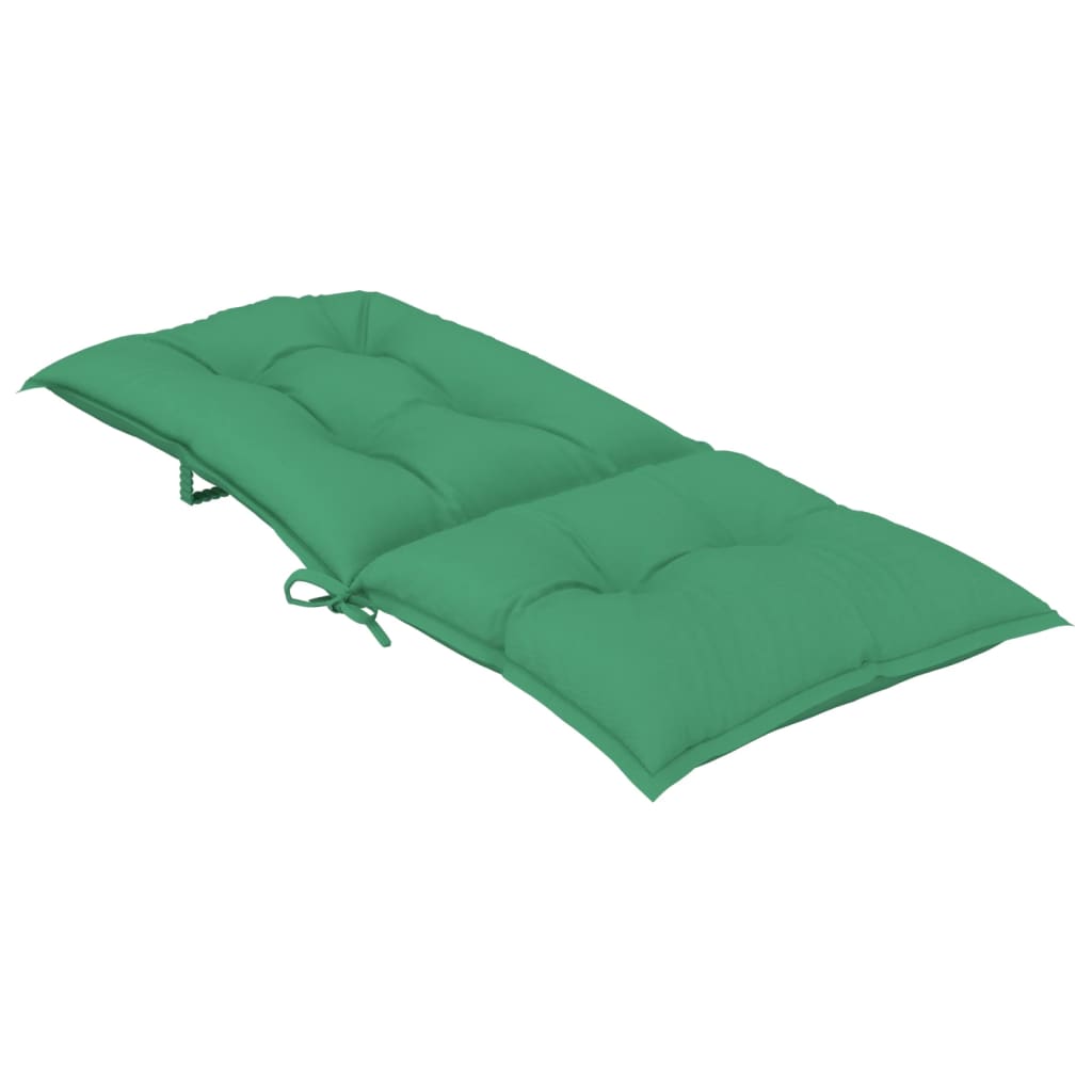 vidaXL Perne scaun cu spătar înalt, 4 buc., verde, 120x50x7 cm, textil