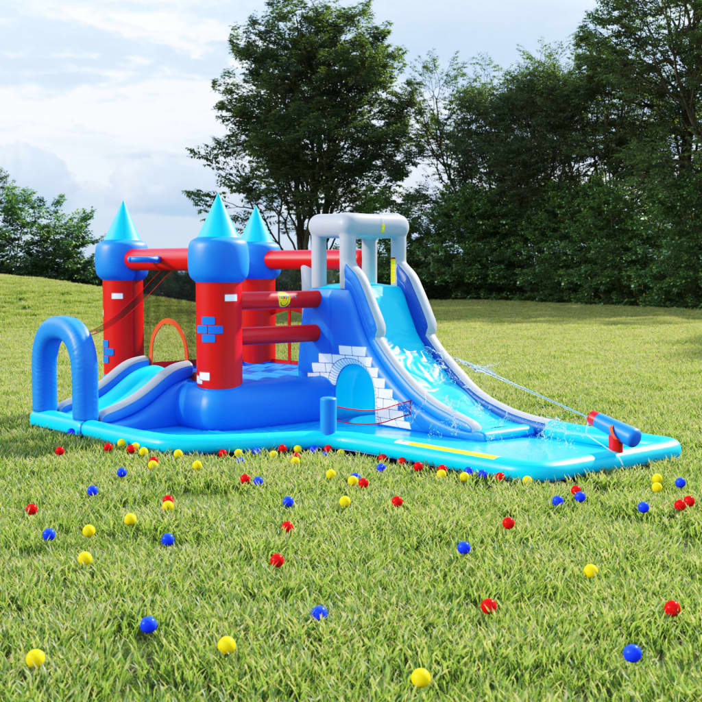 Happy Hop Parc acvatic gonflabil, uscat/cu apă, 590x390x225 cm, PVC