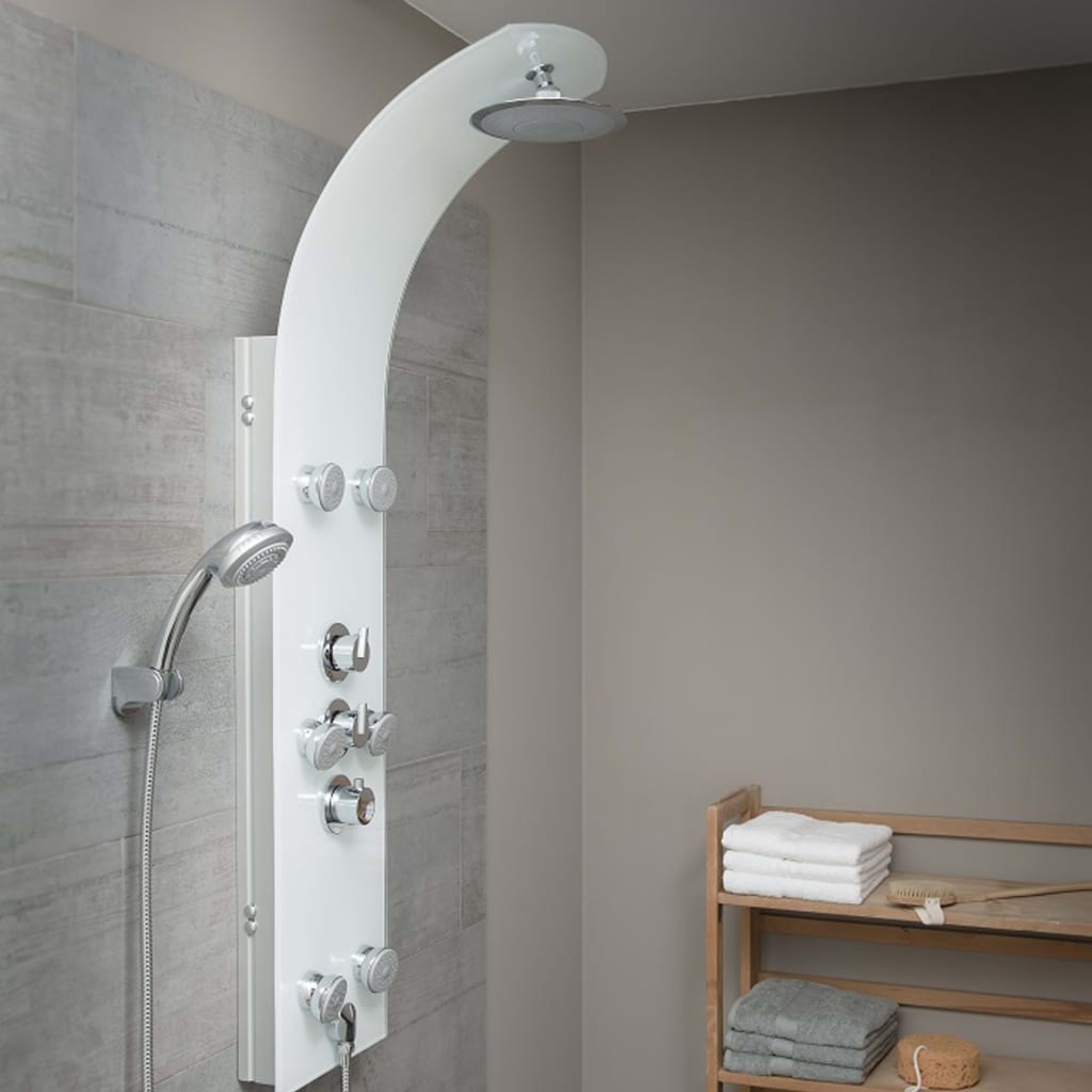 SCHÜTTE Panou de duș din sticlă cu baterie termostatică LANZAROTE, alb