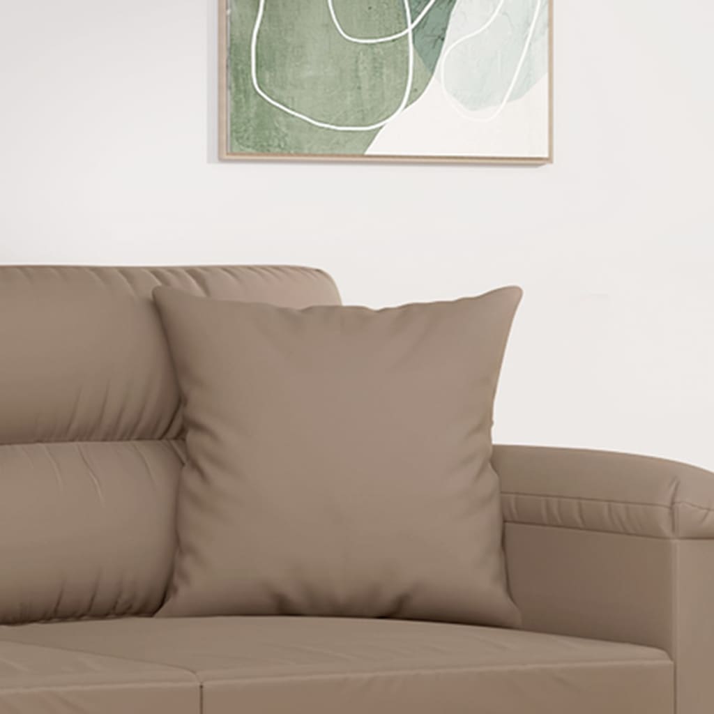 vidaXL Perne decorative, 2 buc., gri taupe, 40x40 cm, microfibră