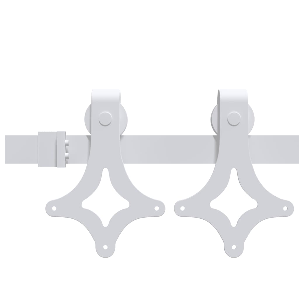 vidaXL Set feronerie pentru uși glisante, alb, 183 cm, oțel