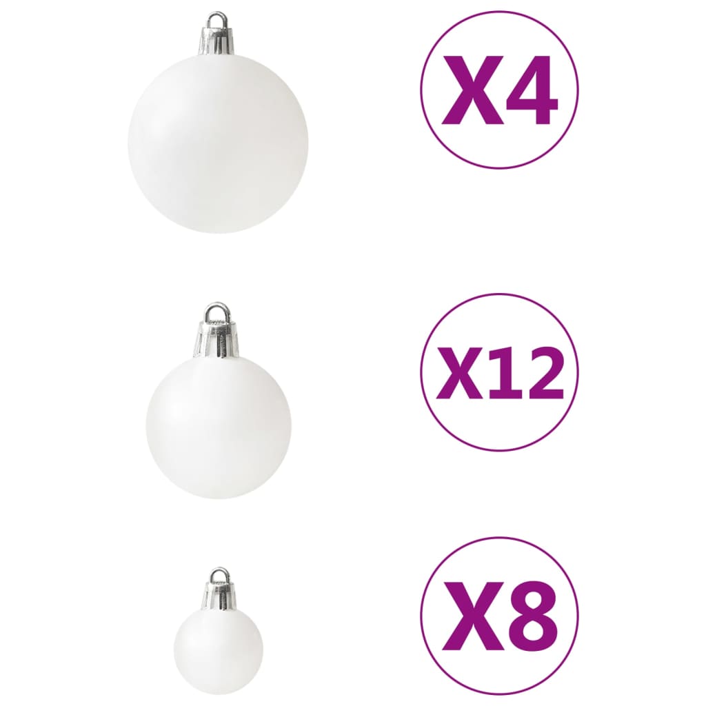 vidaXL Set globuri de Crăciun, 100 piese, alb