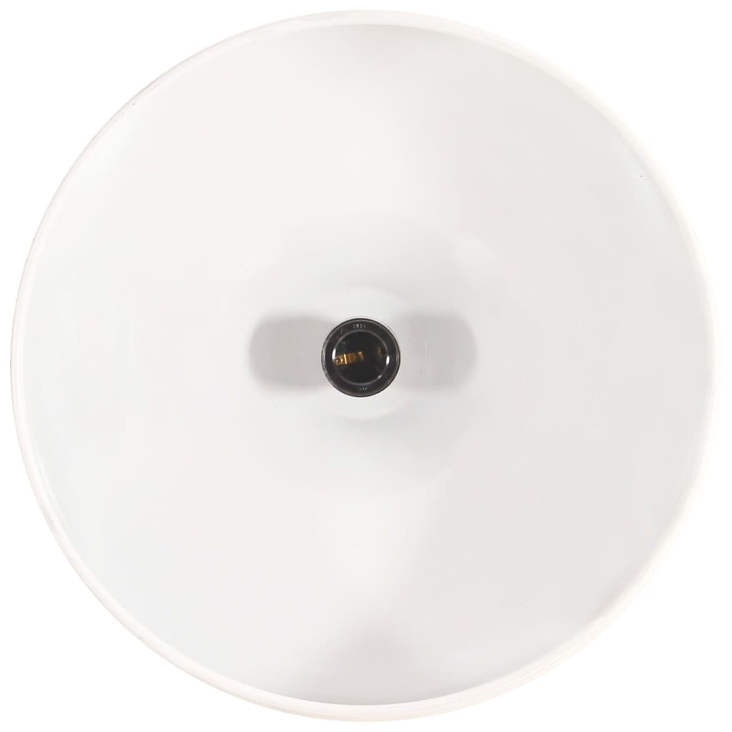 vidaXL Lampă suspendată industrială, alb, 26 cm, lemn masiv&fier, E27