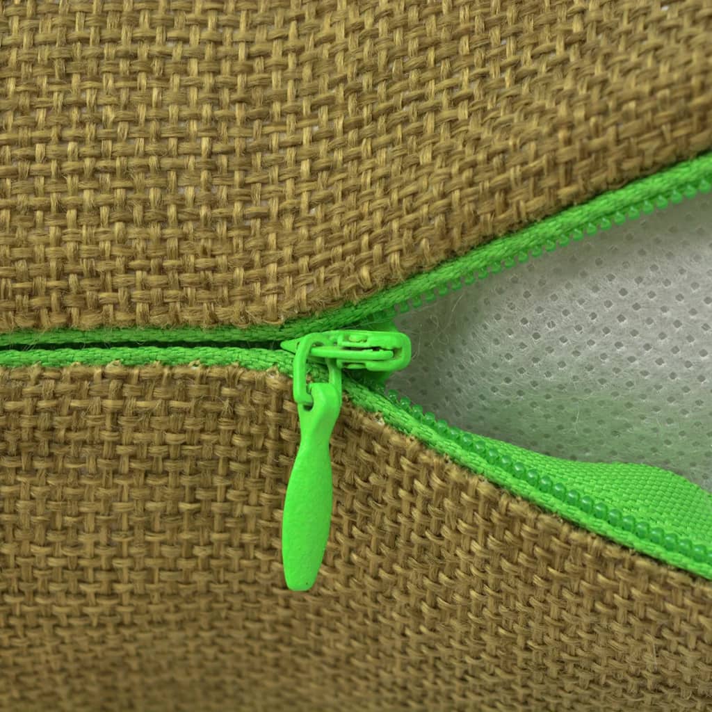vidaXL Huse de pernă cu aspect de pânză, 80 x 80 cm, verde, 4 buc.
