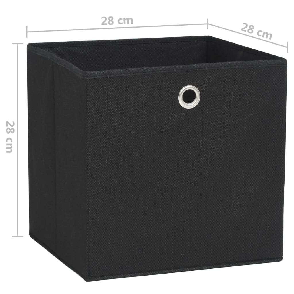vidaXL Cutii depozitare, 4 buc., negru, 28x28x28 cm, material nețesut