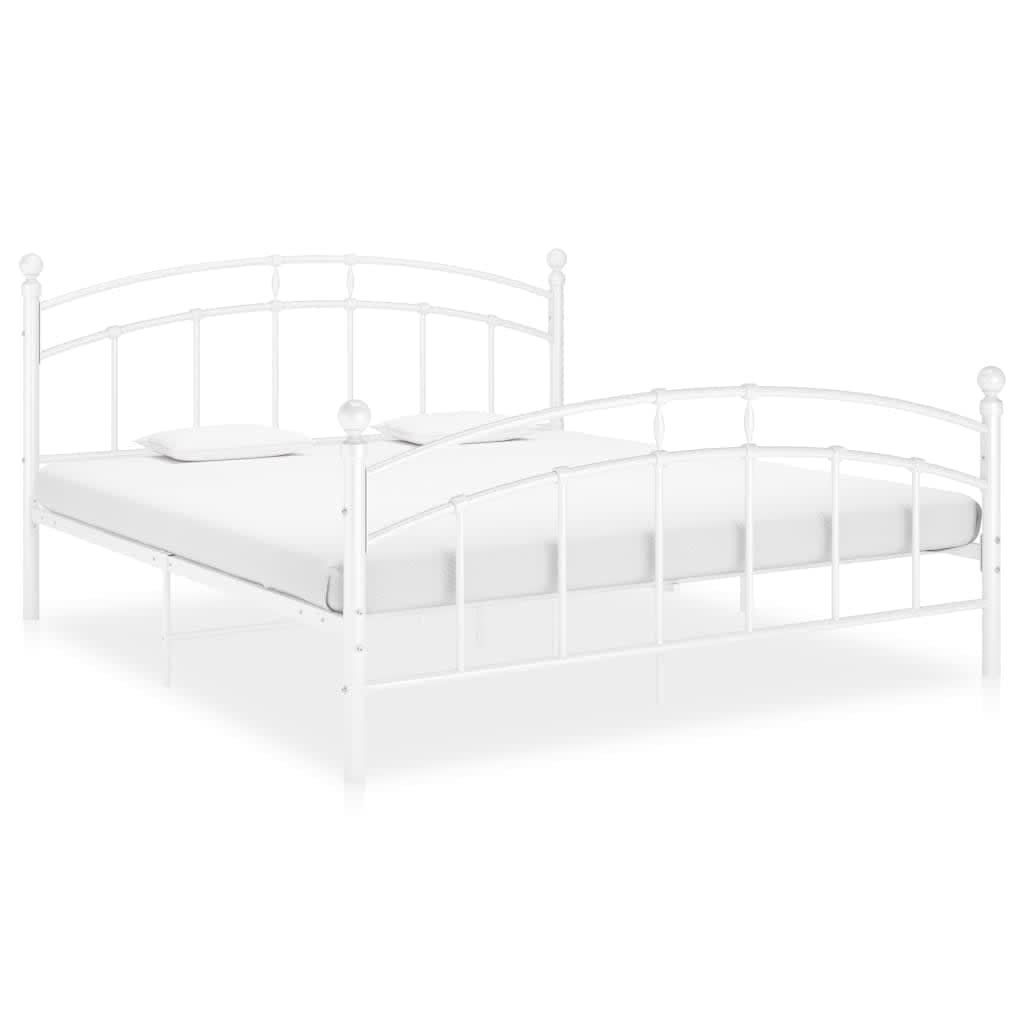 vidaXL Cadru de pat, alb, 180x200 cm, metal