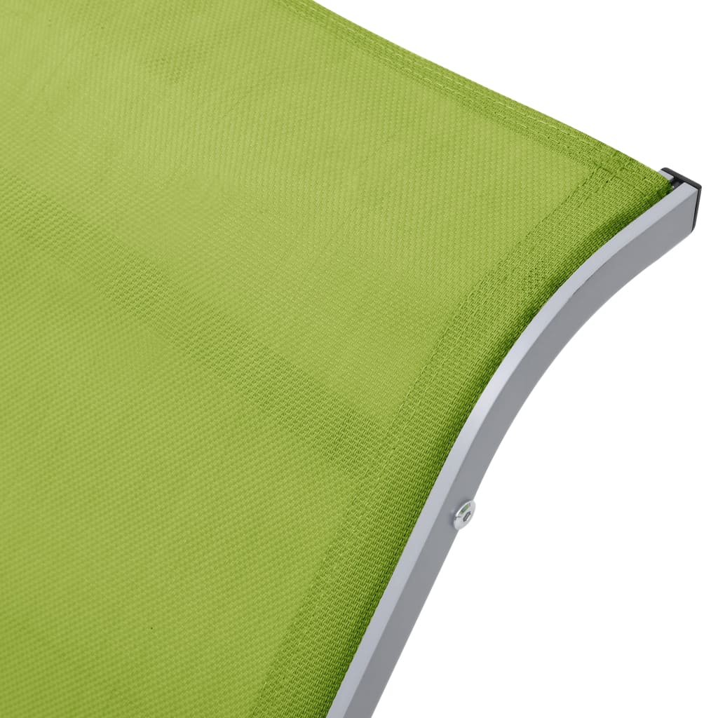 vidaXL Șezlong, verde, textilenă și aluminiu