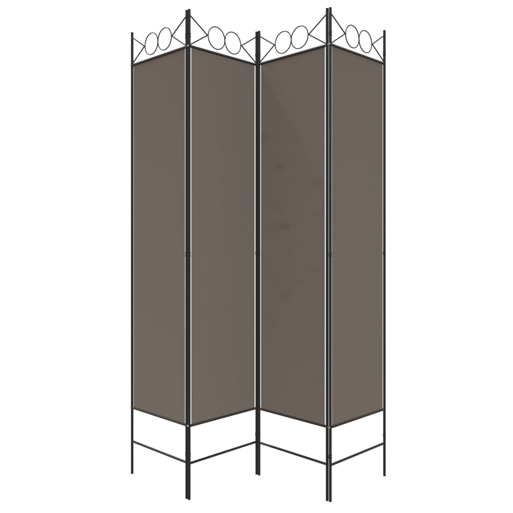 vidaXL Paravan de cameră cu 4 panouri, antracit, 160x200 cm, textil