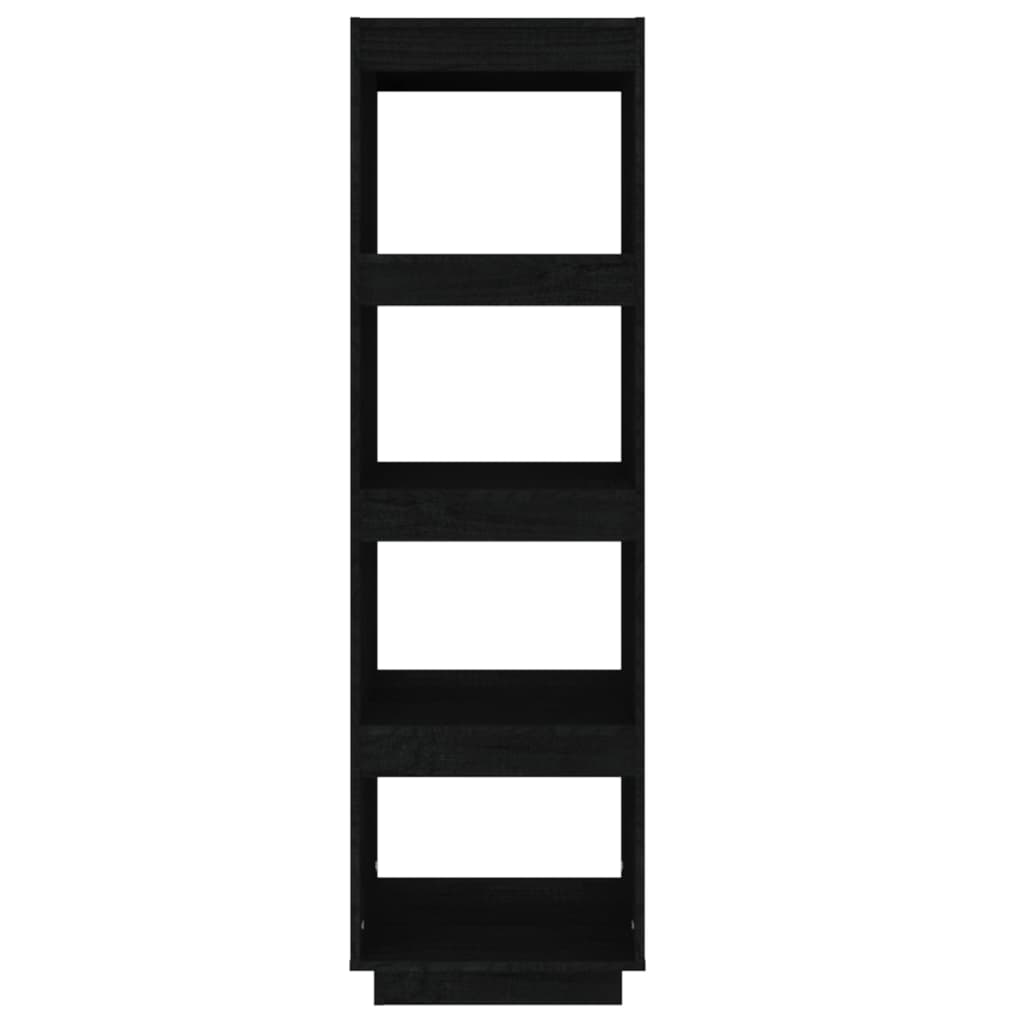 vidaXL Bibliotecă/Separator cameră negru 40x35x135 cm lemn masiv pin