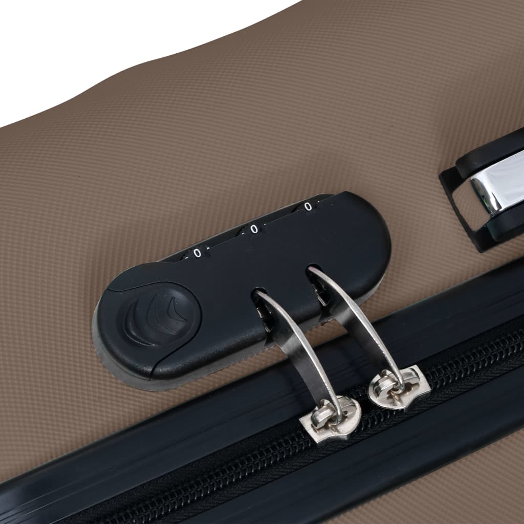 vidaXL Set de valize cu carcasă rigidă, 3 piese, maro, ABS