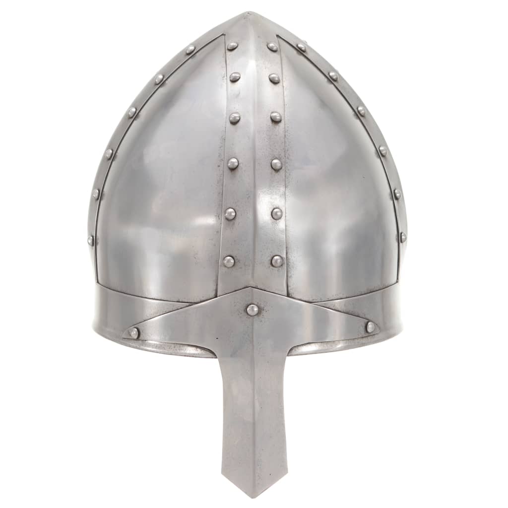 vidaXL Coif cavaler medieval antic, jocuri de rol, argintiu, oțel