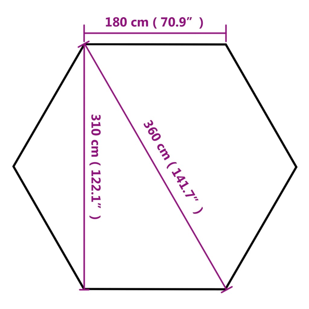 vidaXL Foișor pliabil hexagonal pop-up gri taupe 3,6x3,1 m 220g/m²