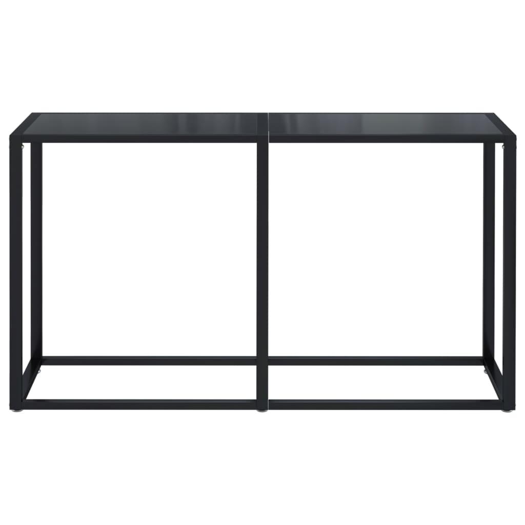 vidaXL Masă consolă, negru, 140x35x75,5 cm, sticlă securizată