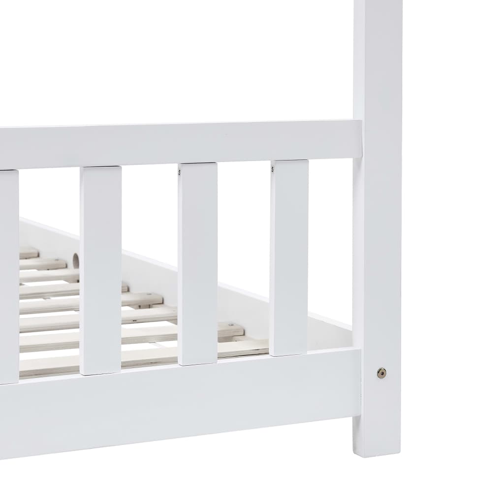 vidaXL Cadru pat de copii, alb, 90 x 200 cm, lemn masiv de pin
