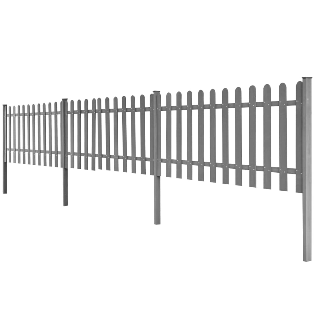 vidaXL Gard din șipci cu stâlpi, 3 buc., 600x60 cm, WPC