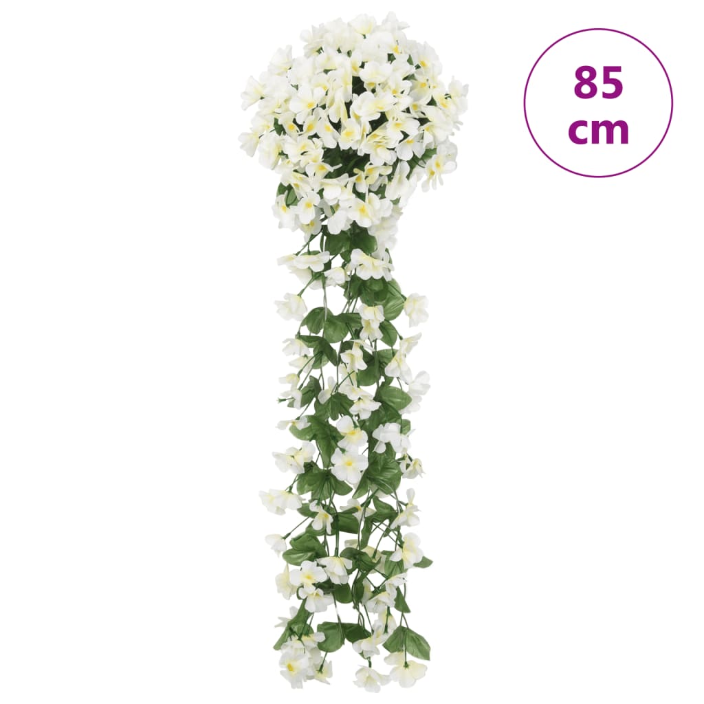 vidaXL Ghirlande de flori artificiale, 3 buc., alb, 85 cm