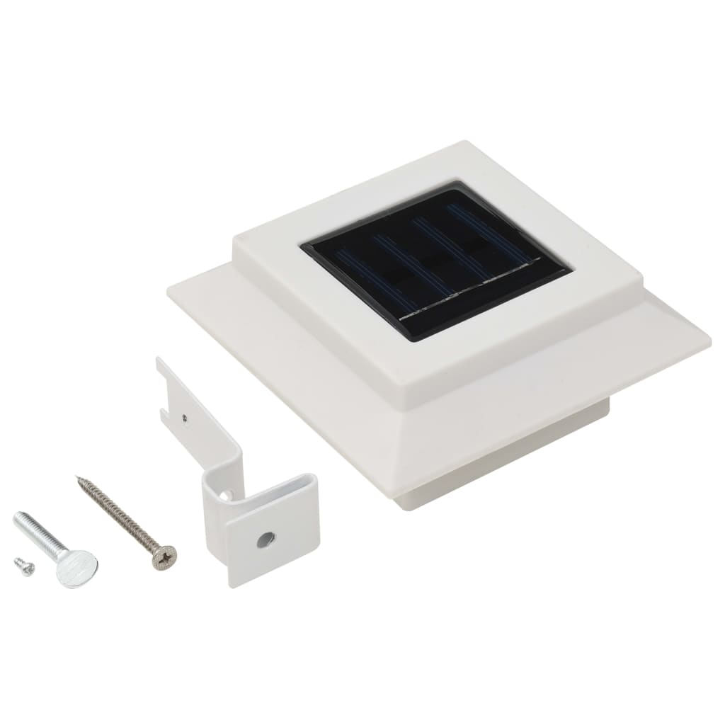 vidaXL Lămpi solare de exterior, 12 buc., alb, 12 cm, pătrat, LED