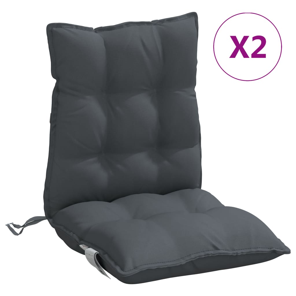 vidaXL Perne scaun cu spătar mic, 2 buc., antracit, textil oxford