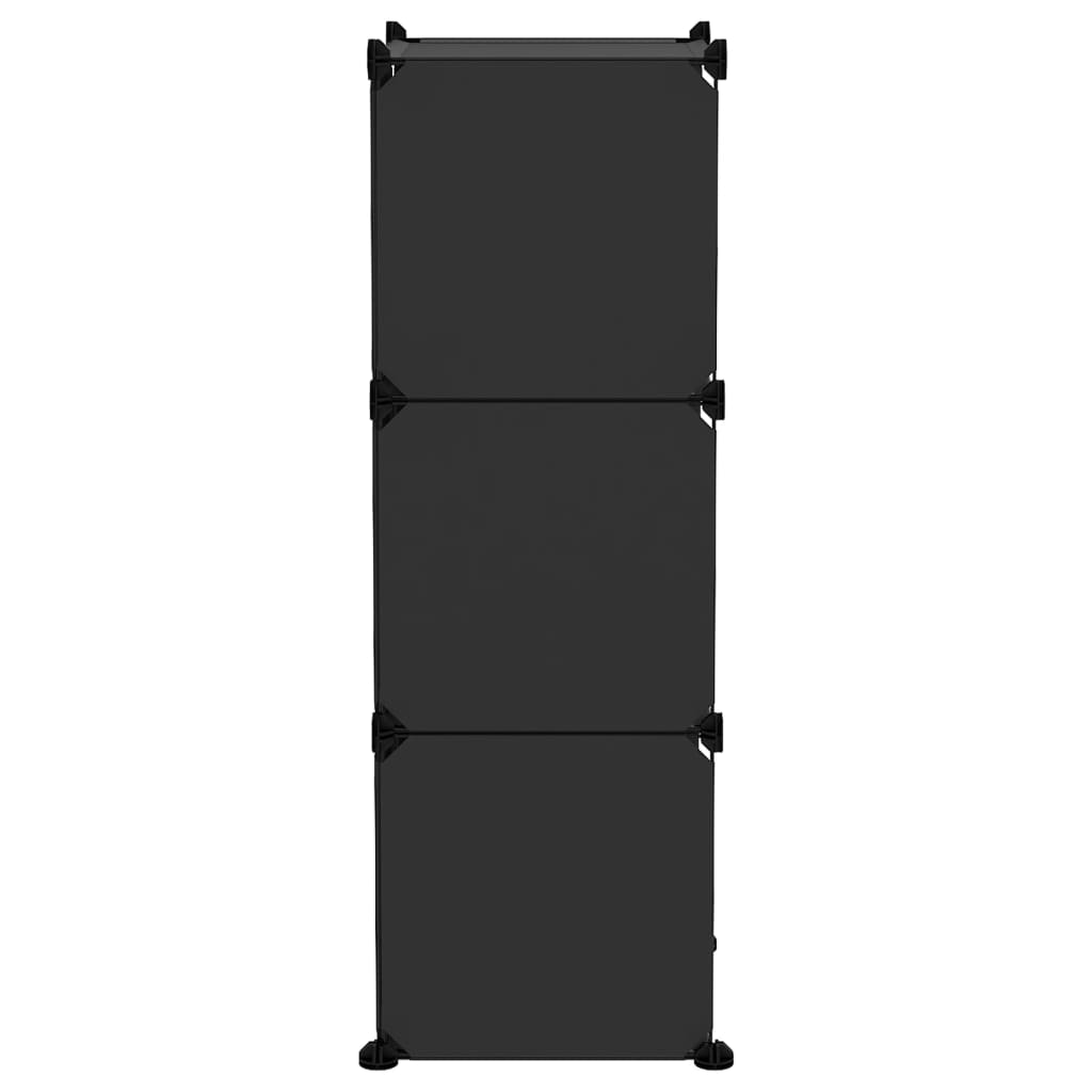 vidaXL Organizator cub de depozitare, 6 cuburi, negru, PP