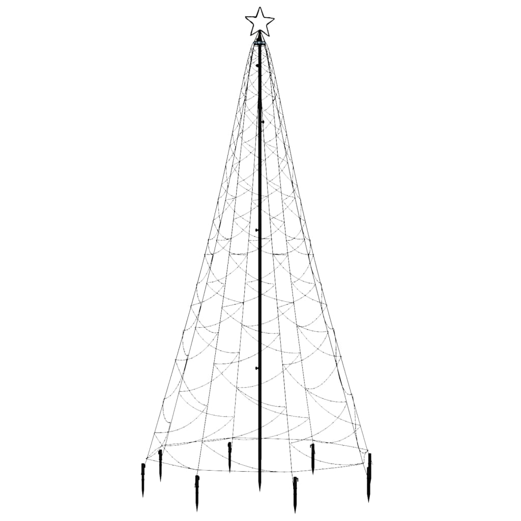 vidaXL Pom de Crăciun cu stâlp de metal, 500 LED-uri, albastru, 3 m