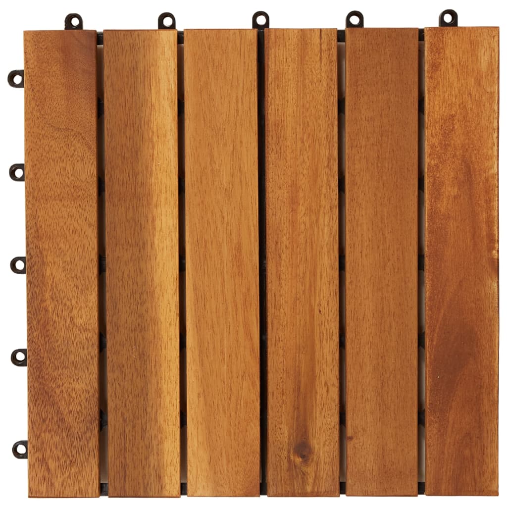 Set de 10 plăci din acacia 30 x 30 cm, model vertical