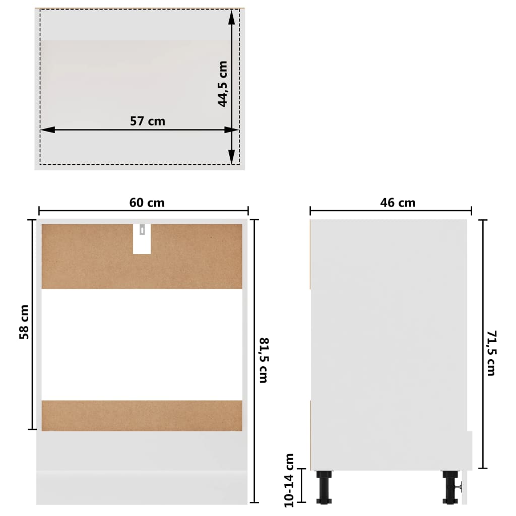 vidaXL Dulap pentru cuptor, alb, 60 x 46 x 81,5 cm, PAL