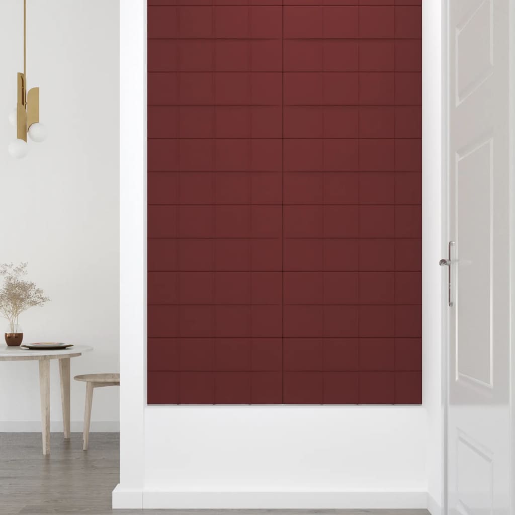 vidaXL Panouri de perete 12 buc. roșu vin 60x30 cm textil 2,16 m²