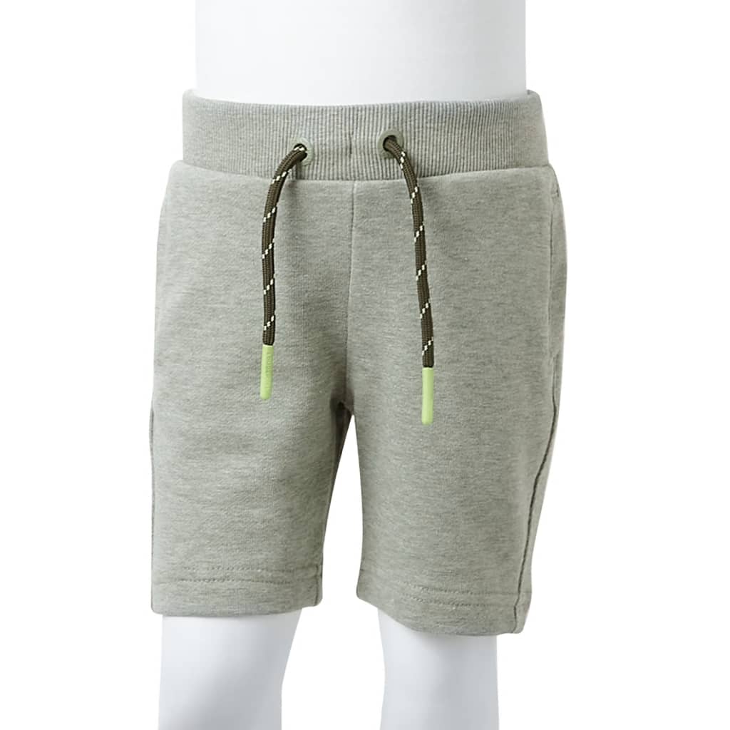 Pantaloni scurți pentru copii cu șnur, kaki deschis melanj, 92