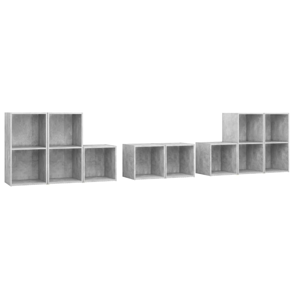 vidaXL Set de dulapuri TV, 8 piese, gri beton, PAL