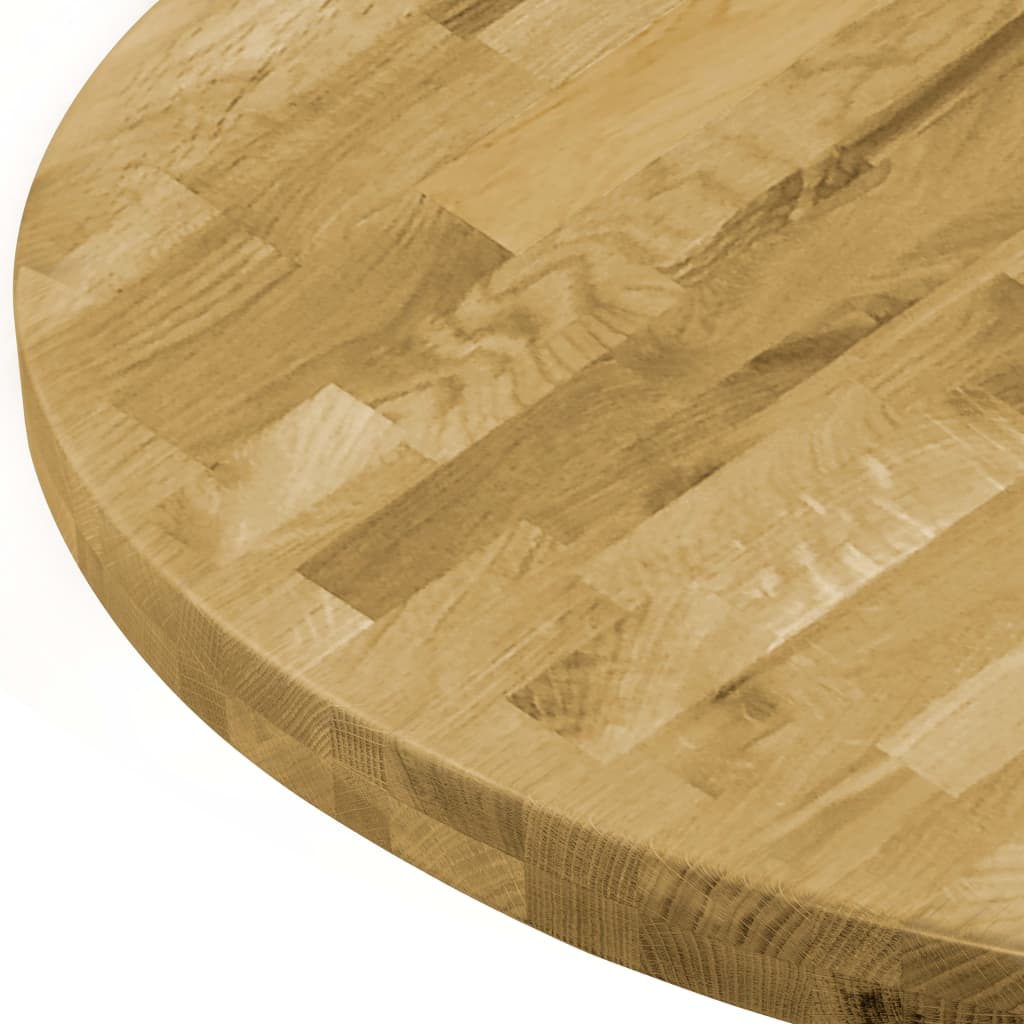 vidaXL Blat de masă, lemn masiv de stejar, rotund, 44 mm, 800 mm