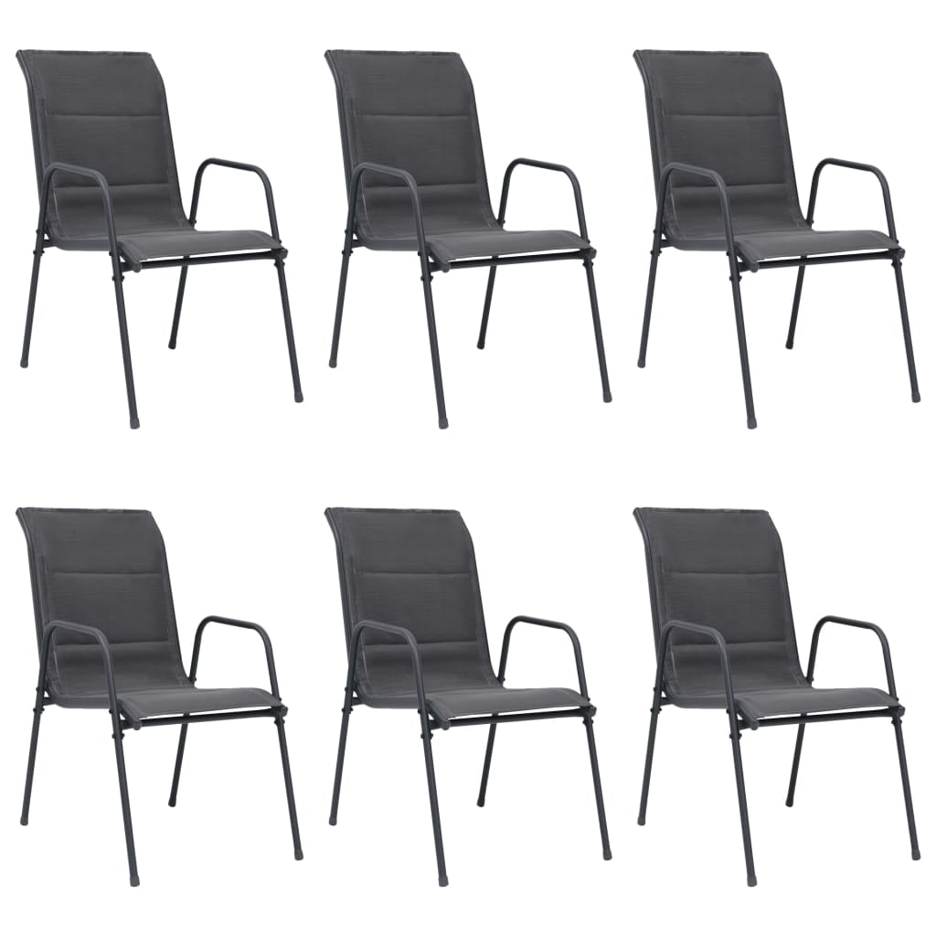 vidaXL Set mobilier de exterior, 7 piese, antracit, oțel
