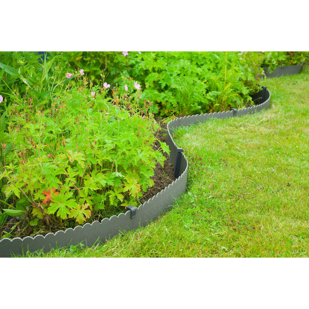 Nature Borduri de grădină decorative, 0,13 x 12 m, 3 mm, gri