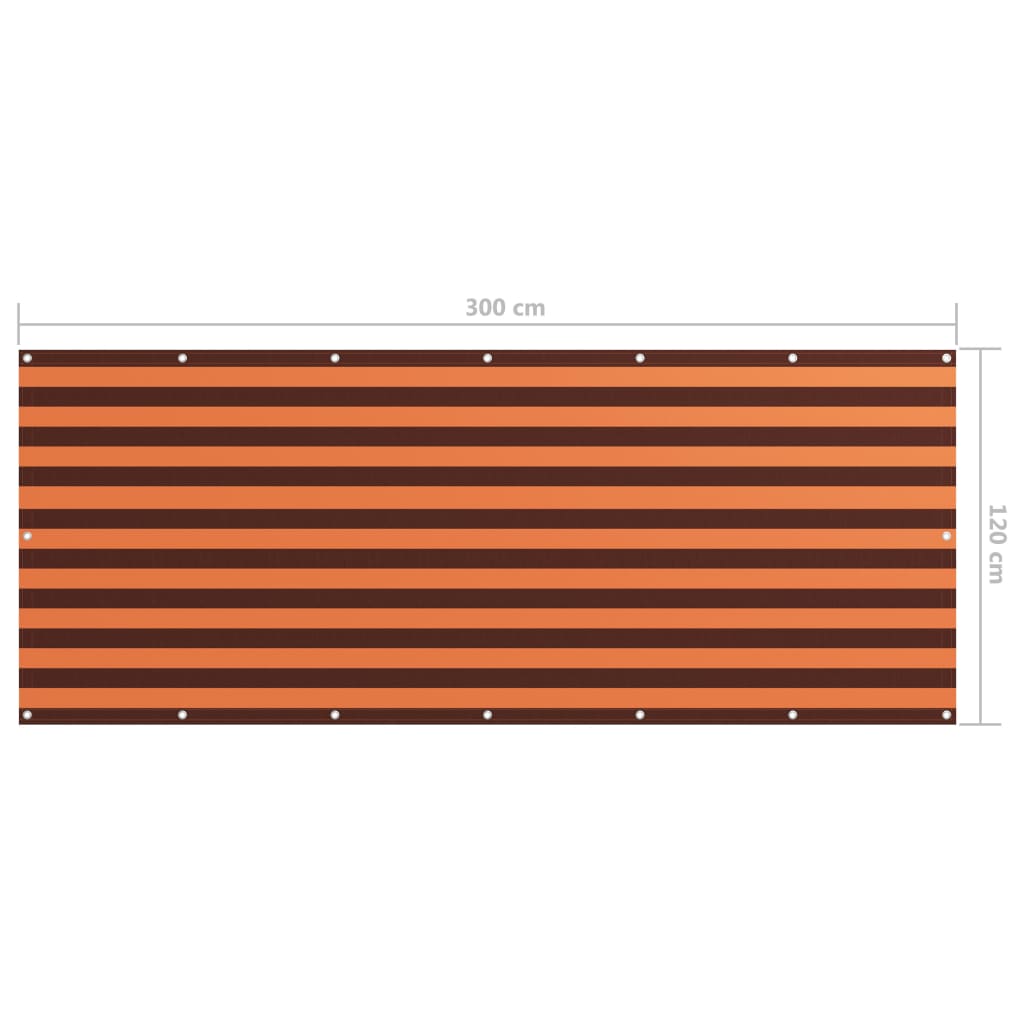 vidaXL Prelată balcon portocaliu și maro 120x300 cm țesătură oxford