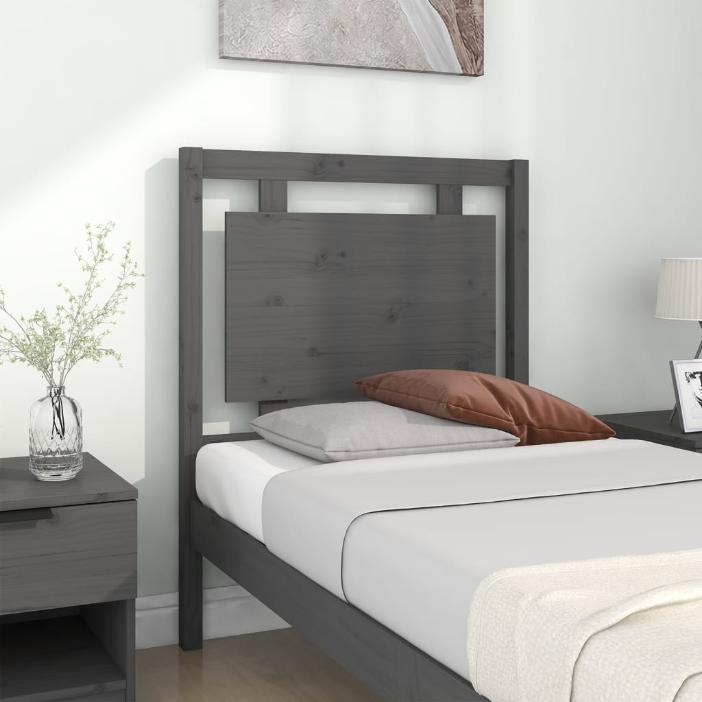 vidaXL Tăblie de pat, gri, 80,5x4x100 cm, lemn masiv de pin