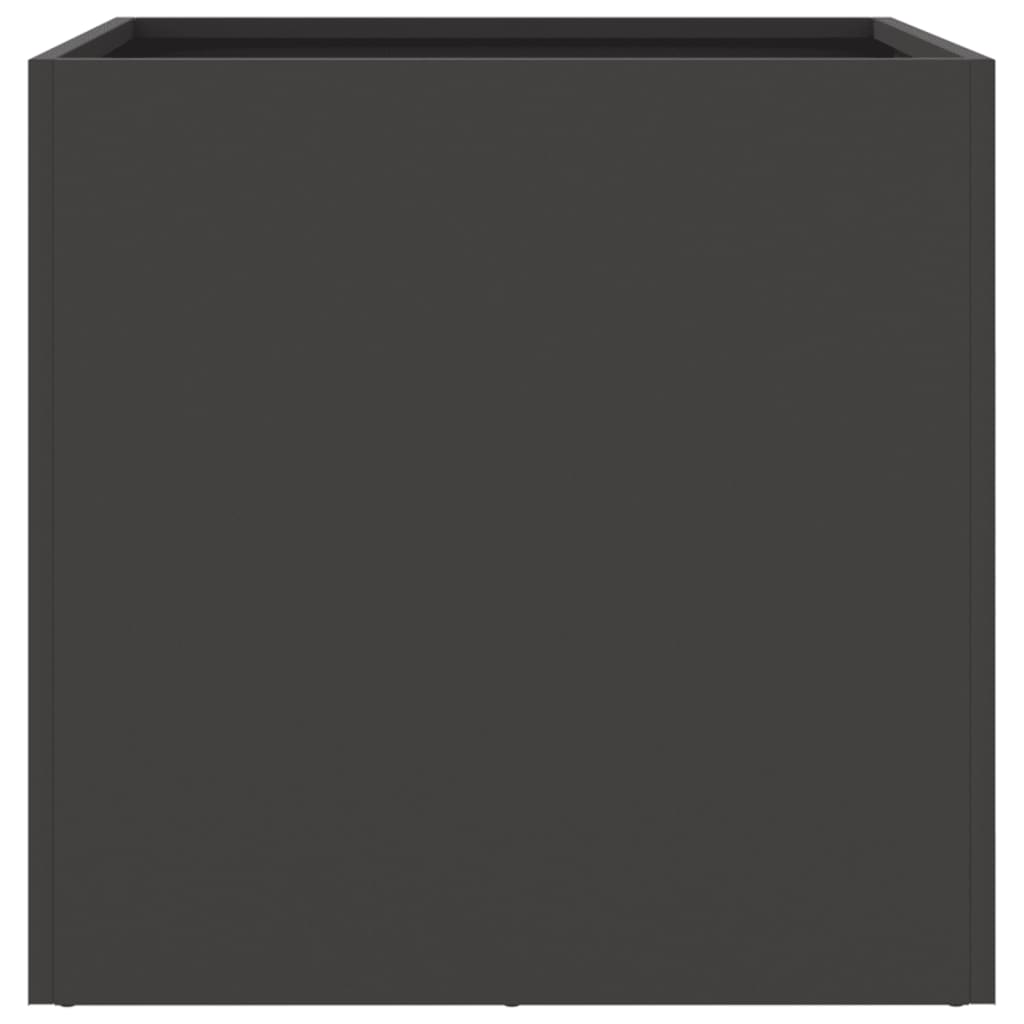 vidaXL Jardiniere, 2 buc., negru, 49x47x46 cm, oțel laminat la rece