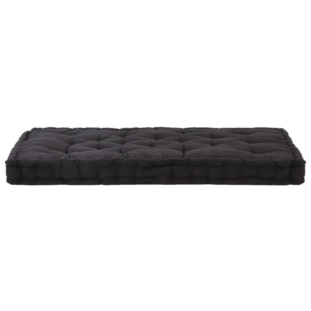 vidaXL Pernă podea canapea din paleți, negru, 120 x 80 x 10 cm bumbac
