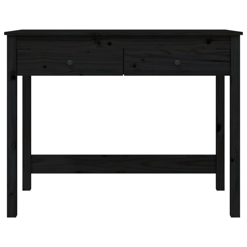 vidaXL Birou cu sertare, negru, 100x50x78 cm, lemn masiv de pin