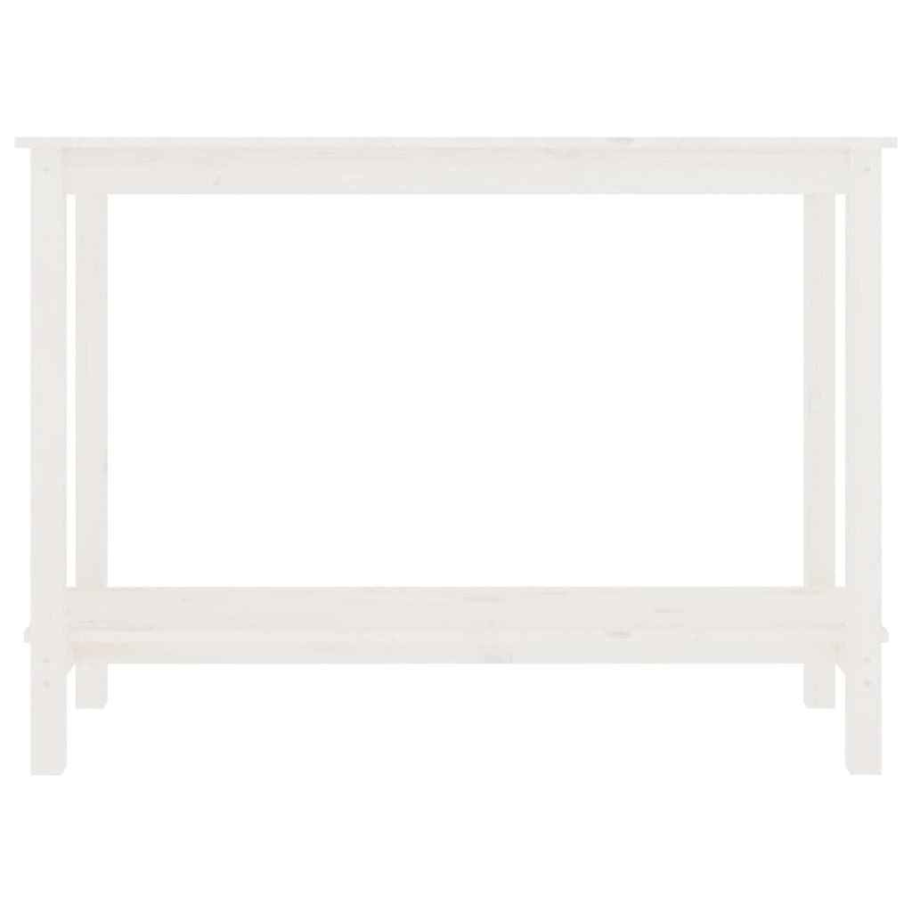 vidaXL Masă consolă, alb, 110x40x80 cm, lemn masiv de pin