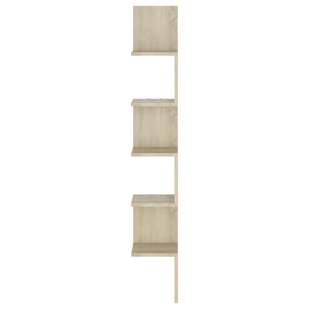vidaXL Raft de perete pentru colț, stejar sonoma, 20x20x127,5 cm, PAL