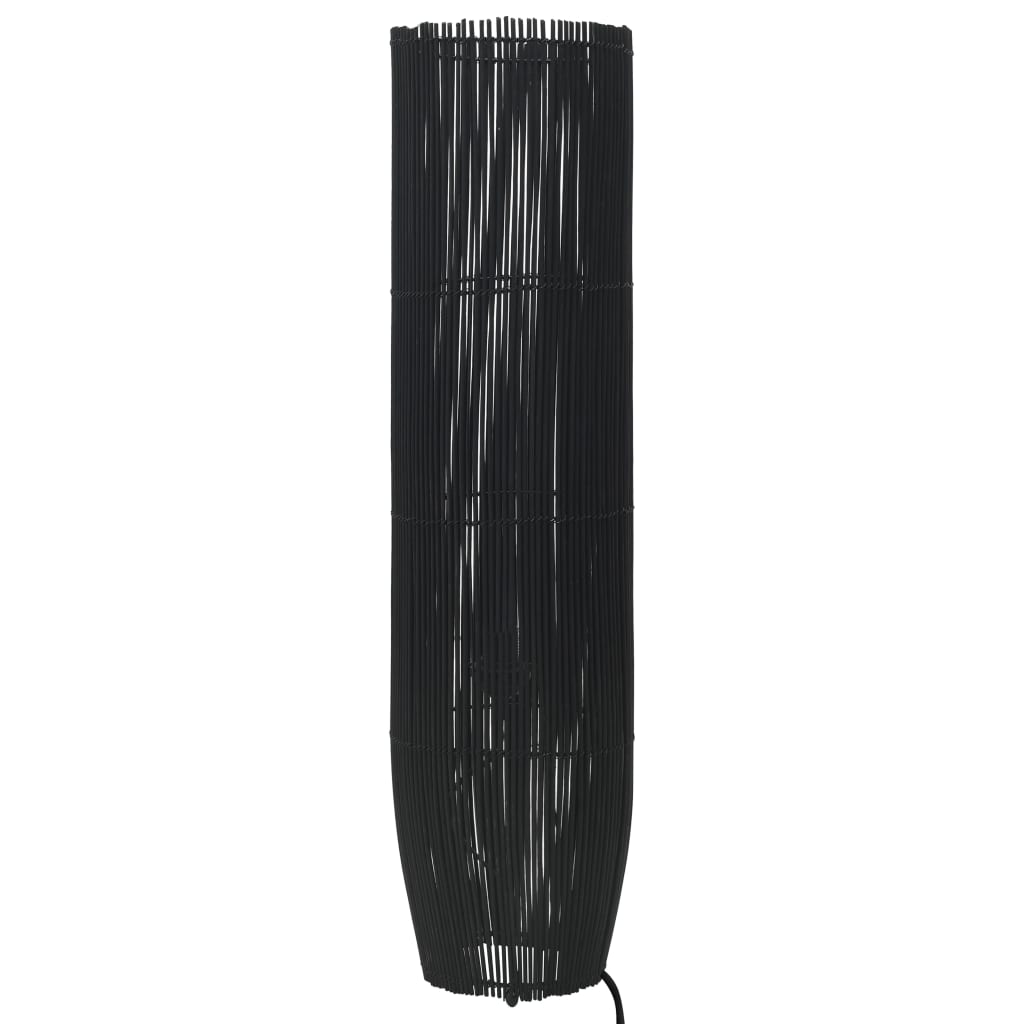 vidaXL Lampă de podea, negru, 61 cm, răchită E27