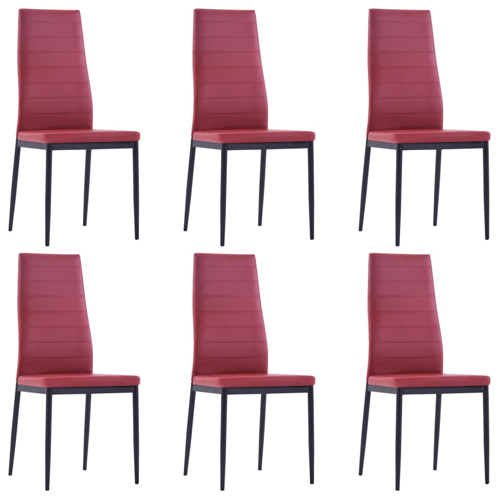 vidaXL Set mobilier de bucătărie, 7 piese, roșu vin