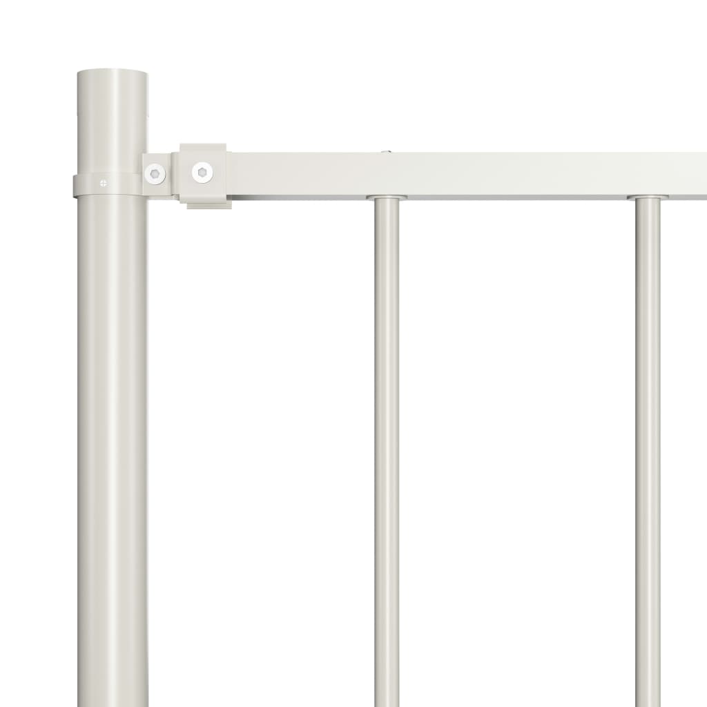 vidaXL Panou de gard cu stâlpi, alb, 1,7 x 1,25 m, oțel