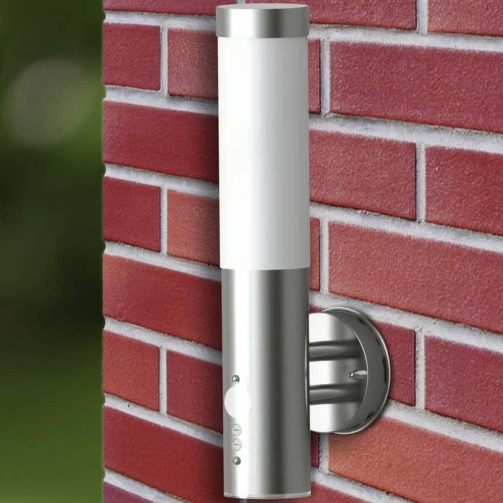 vidaXL Lampă de perete exterior cu senzor de mișcare, oțel inoxidabil