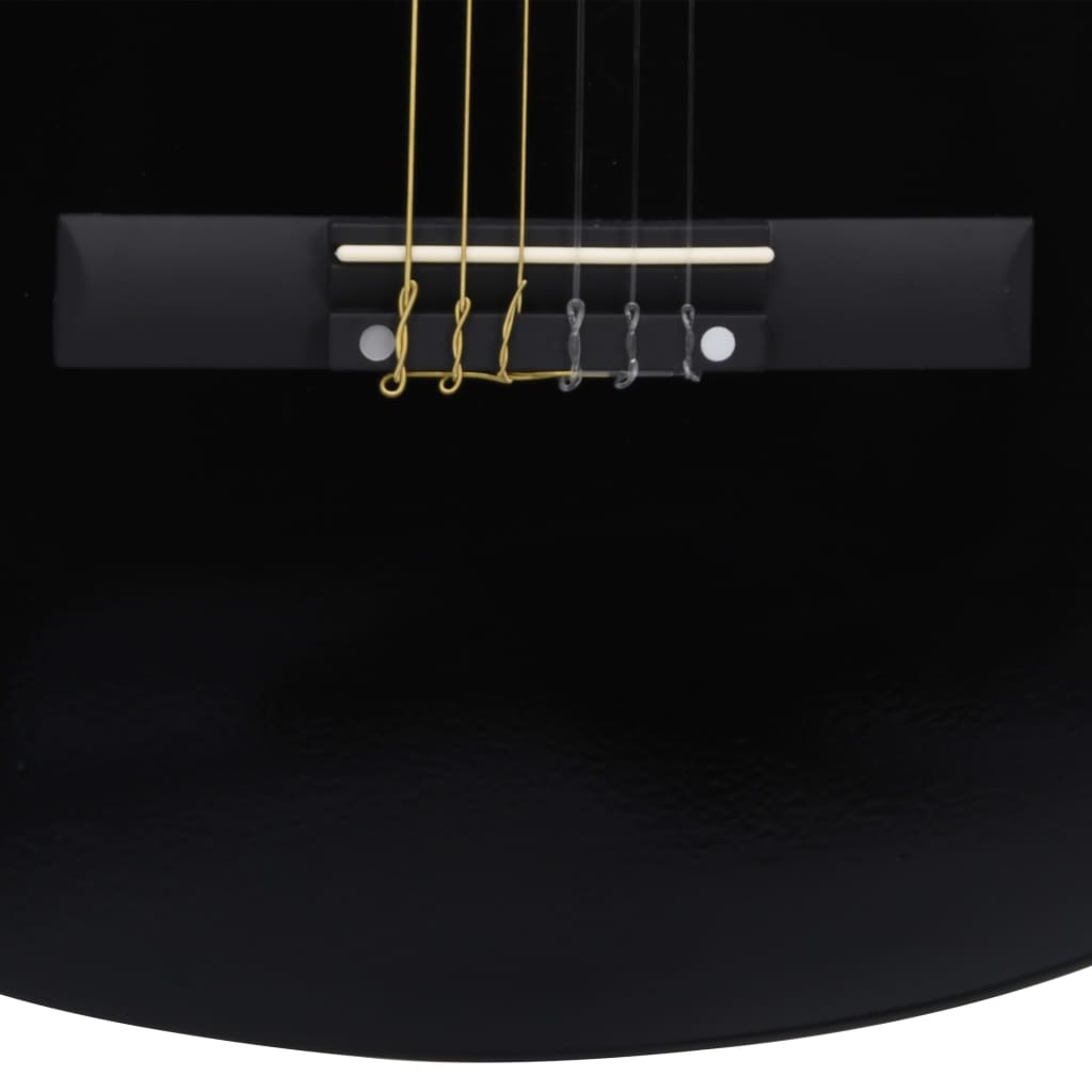 vidaXL Set chitară acustică cu egalizator, 12 piese, 6 corzi, negru